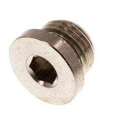 G 1/4'' Nickel plated Brass Closing plug with Inner Hex and FKM Seal 16 Bar [5 Pieces]
