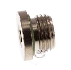 G 1/4'' Nickel plated Brass Closing plug with Inner Hex and FKM Seal 16 Bar [5 Pieces]