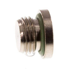 G 1/4'' Nickel plated Brass Closing plug with Inner Hex and FKM Seal 16 Bar [5 Pieces]