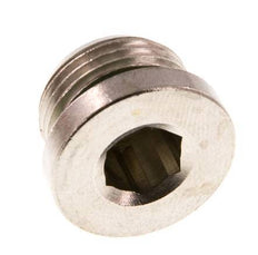 G 3/8'' Nickel plated Brass Closing plug with Inner Hex and FKM Seal 16 Bar [5 Pieces]