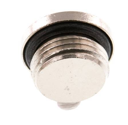 G 1/2'' Nickel plated Brass Closing plug with Inner Hex and NBR Seal 16 Bar [5 Pieces]
