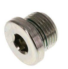 G 1/2'' Buitendraad Verzinkt Stalen Plug met binnenzeskant en FKM Afdichting 400 Bar [2 Stuks]