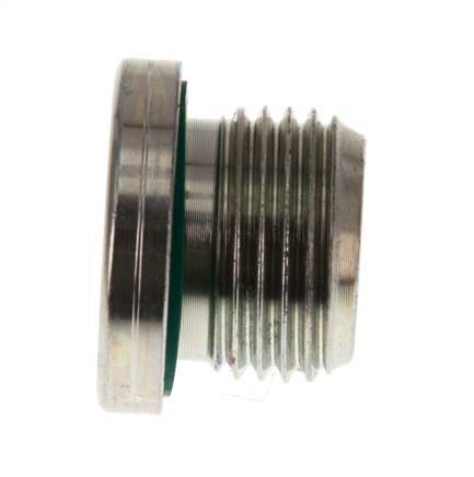 G 1/2'' Buitendraad Verzinkt Stalen Plug met binnenzeskant en FKM Afdichting 400 Bar [2 Stuks]