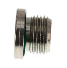 G 1/2'' Buitendraad Verzinkt Stalen Plug met binnenzeskant en FKM Afdichting 400 Bar [2 Stuks]