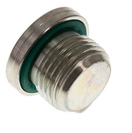 G 1/2'' Buitendraad Verzinkt Stalen Plug met binnenzeskant en FKM Afdichting 400 Bar [2 Stuks]