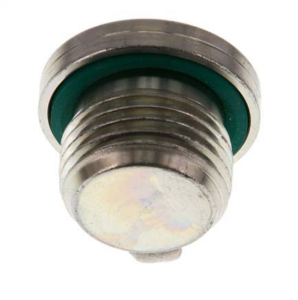 G 1/2'' Buitendraad Verzinkt Stalen Plug met binnenzeskant en FKM Afdichting 400 Bar [2 Stuks]