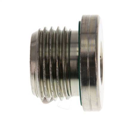 G 1/2'' Buitendraad Verzinkt Stalen Plug met binnenzeskant en FKM Afdichting 400 Bar [2 Stuks]