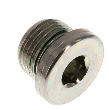 G 1/2'' Buitendraad Verzinkt Stalen Plug met binnenzeskant en FKM Afdichting 400 Bar [2 Stuks]