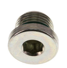 G 1/2'' Buitendraad Verzinkt Stalen Plug met binnenzeskant en FKM Afdichting 400 Bar [2 Stuks]