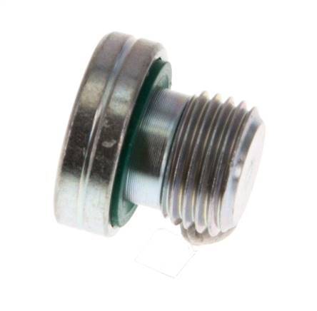 G 1/8'' Buitendraad Verzinkt Stalen Plug met binnenzeskant en FKM Afdichting 400 Bar [5 Stuks]