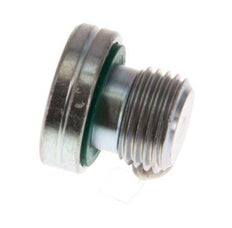 G 1/8'' Buitendraad Verzinkt Stalen Plug met binnenzeskant en FKM Afdichting 400 Bar [5 Stuks]