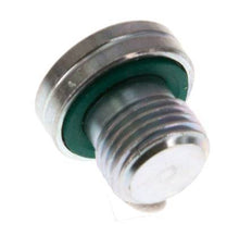 G 1/8'' Buitendraad Verzinkt Stalen Plug met binnenzeskant en FKM Afdichting 400 Bar [5 Stuks]