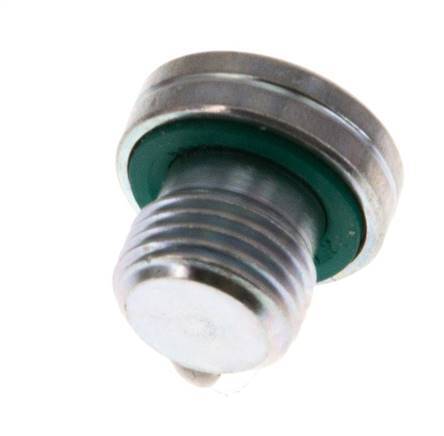 G 1/8'' Buitendraad Verzinkt Stalen Plug met binnenzeskant en FKM Afdichting 400 Bar [5 Stuks]