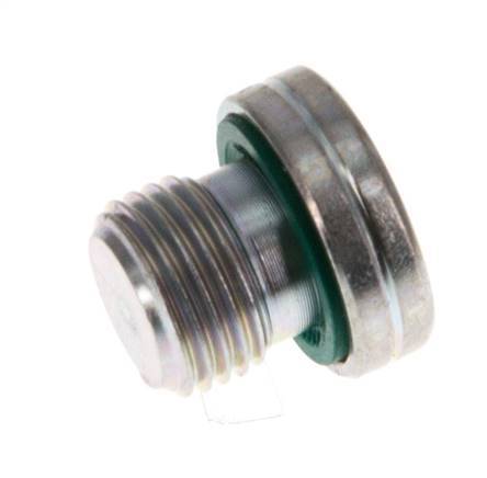 G 1/8'' Buitendraad Verzinkt Stalen Plug met binnenzeskant en FKM Afdichting 400 Bar [5 Stuks]