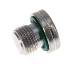 G 1/8'' Buitendraad Verzinkt Stalen Plug met binnenzeskant en FKM Afdichting 400 Bar [5 Stuks]