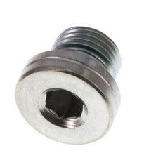 G 1/8'' Buitendraad Verzinkt Stalen Plug met binnenzeskant en FKM Afdichting 400 Bar [5 Stuks]