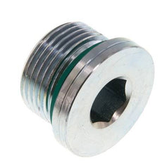 G 3/4'' Buitendraad Verzinkt Stalen Plug met binnenzeskant en FKM Afdichting 400 Bar [2 Stuks]