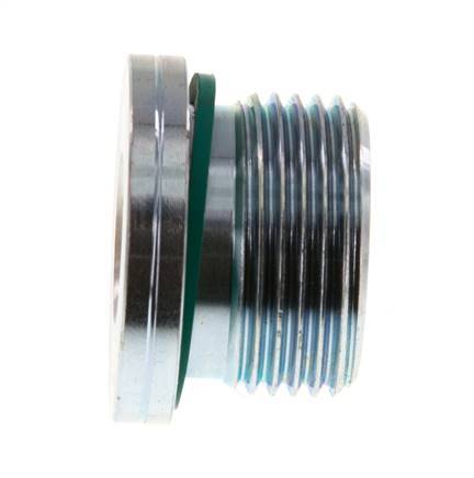 G 3/4'' Buitendraad Verzinkt Stalen Plug met binnenzeskant en FKM Afdichting 400 Bar [2 Stuks]
