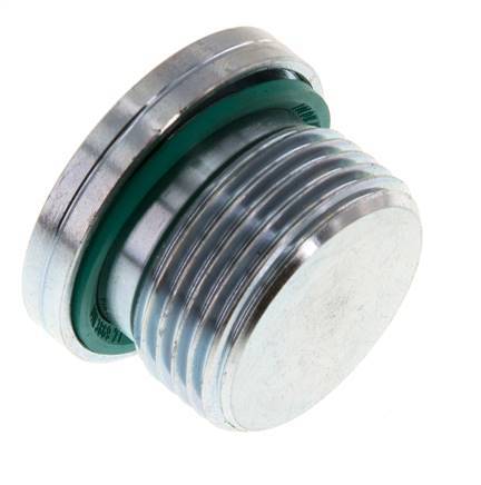 G 3/4'' Buitendraad Verzinkt Stalen Plug met binnenzeskant en FKM Afdichting 400 Bar [2 Stuks]