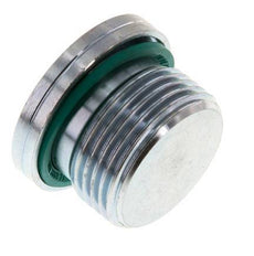 G 3/4'' Buitendraad Verzinkt Stalen Plug met binnenzeskant en FKM Afdichting 400 Bar [2 Stuks]