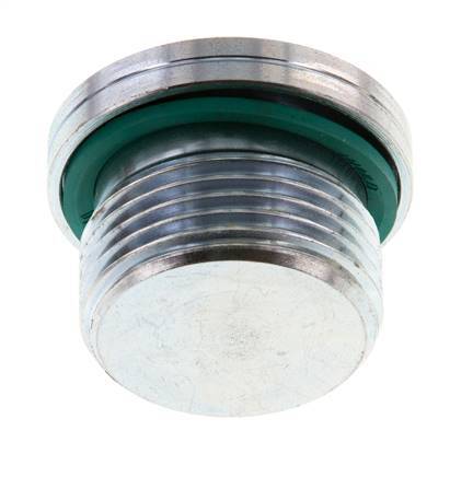 G 3/4'' Buitendraad Verzinkt Stalen Plug met binnenzeskant en FKM Afdichting 400 Bar [2 Stuks]