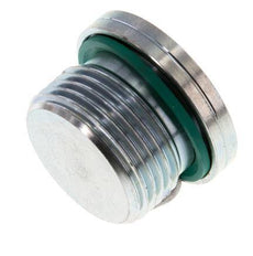 G 3/4'' Buitendraad Verzinkt Stalen Plug met binnenzeskant en FKM Afdichting 400 Bar [2 Stuks]