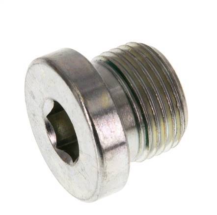 G 3/8'' Buitendraad Verzinkt Stalen Plug met binnenzeskant en FKM Afdichting 400 Bar [2 Stuks]