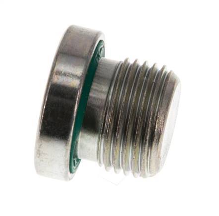 G 3/8'' Buitendraad Verzinkt Stalen Plug met binnenzeskant en FKM Afdichting 400 Bar [2 Stuks]