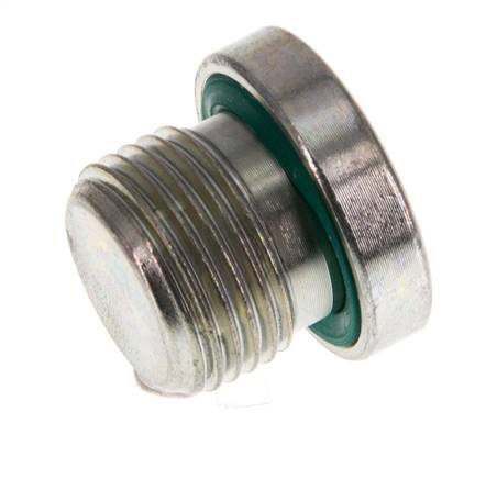 G 3/8'' Buitendraad Verzinkt Stalen Plug met binnenzeskant en FKM Afdichting 400 Bar [2 Stuks]