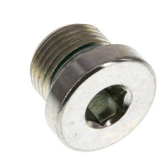 G 3/8'' Buitendraad Verzinkt Stalen Plug met binnenzeskant en FKM Afdichting 400 Bar [2 Stuks]