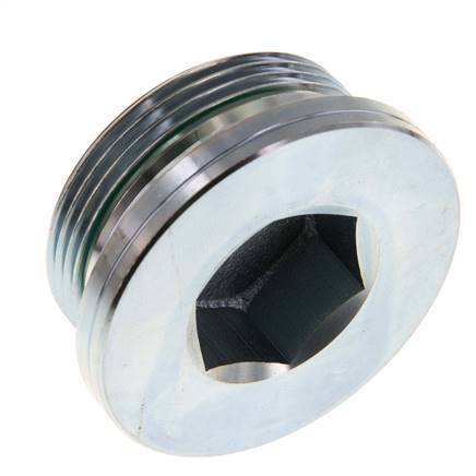G 1 1/2'' Buitendraad Verzinkt Stalen Plug met Binnenzeskant en FKM Afdichting 250 Bar