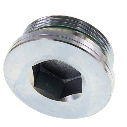 G 1 1/2'' Buitendraad Verzinkt Stalen Plug met Binnenzeskant en FKM Afdichting 250 Bar