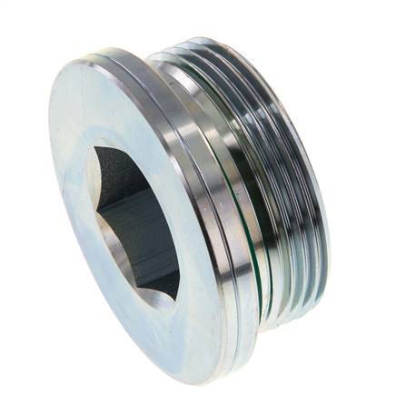 G 1 1/2'' Buitendraad Verzinkt Stalen Plug met Binnenzeskant en FKM Afdichting 250 Bar