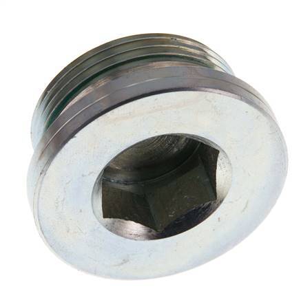 G 1 1/4'' Buitendraad Verzinkt Stalen Plug met Binnenzeskant en FKM Afdichting 250 Bar