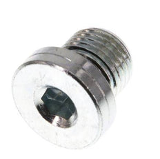 G 1/4'' Male Zinc plated Steel Closing plug with Inner Hex and NBR seal 400 Bar [5 Pieces]