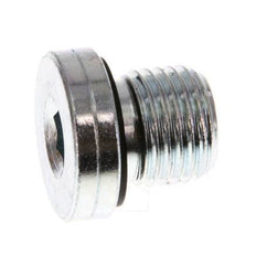 G 1/4'' Buitendraad Verzinkt Stalen Plug met binnenzeskant en NBR Afdichting 400 Bar [5 Stuks]