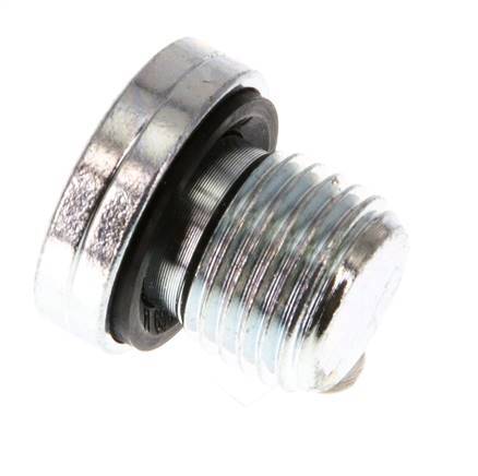 G 1/4'' Buitendraad Verzinkt Stalen Plug met binnenzeskant en NBR Afdichting 400 Bar [5 Stuks]