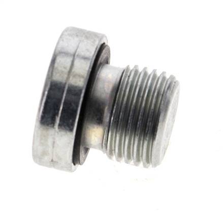 G 1/8'' Buitendraad Verzinkt Stalen Plug met binnenzeskant en NBR Afdichting 400 Bar [5 Stuks]