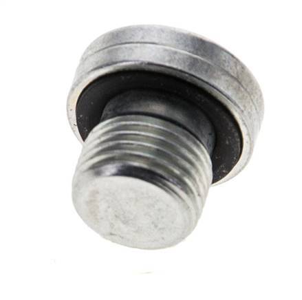 G 1/8'' Buitendraad Verzinkt Stalen Plug met binnenzeskant en NBR Afdichting 400 Bar [5 Stuks]