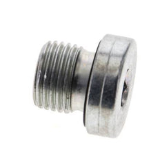 G 1/8'' Buitendraad Verzinkt Stalen Plug met binnenzeskant en NBR Afdichting 400 Bar [5 Stuks]