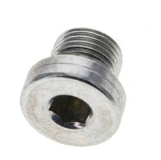 G 1/8'' Buitendraad Verzinkt Stalen Plug met binnenzeskant en NBR Afdichting 400 Bar [5 Stuks]