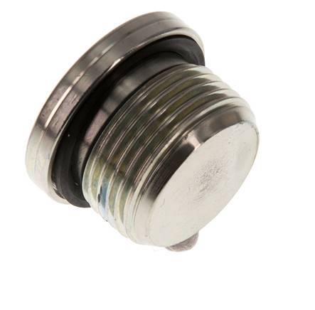 G 3/4'' Buitendraad Verzinkt Stalen Plug met binnenzeskant en NBR Afdichting 400 Bar [2 Stuks]