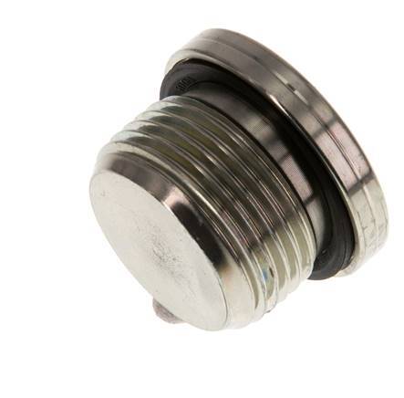 G 3/4'' Buitendraad Verzinkt Stalen Plug met binnenzeskant en NBR Afdichting 400 Bar [2 Stuks]