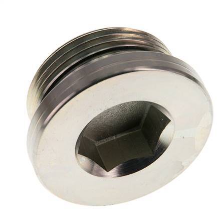 G 1 1/4'' Buitendraad Verzinkt Stalen Plug met Binnenzeskant en NBR Afdichting 250 Bar