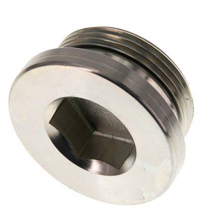 G 1 1/4'' Buitendraad Verzinkt Stalen Plug met Binnenzeskant en NBR Afdichting 250 Bar