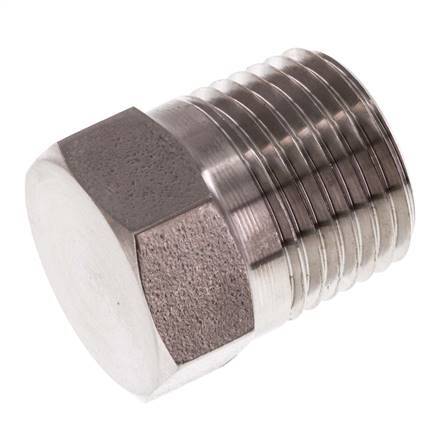 1/2'' NPT Buitendraad RVS Plug met Buitenzeskant 210 Bar