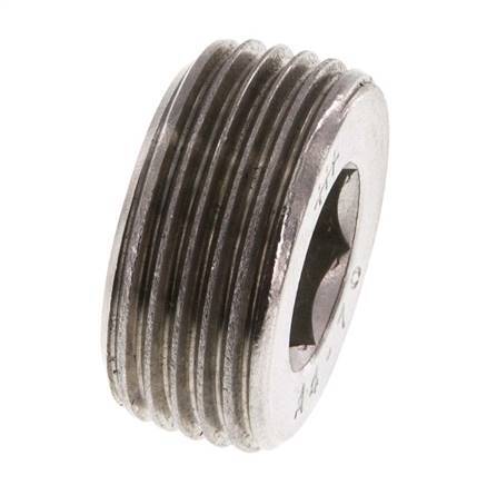 3/4'' RVS Plug met Binnenzeskant zonder kraag 40 Bar