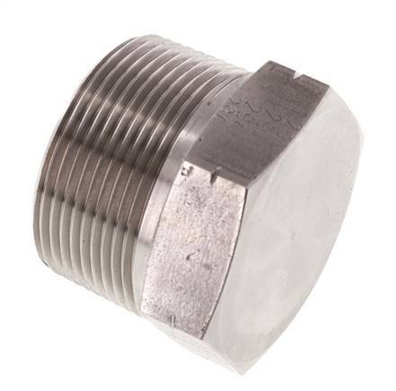 1 1/2'' NPT Buitendraad RVS Plug met Buitenzeskant 70 Bar
