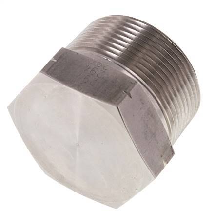 1 1/2'' NPT Buitendraad RVS Plug met Buitenzeskant 70 Bar