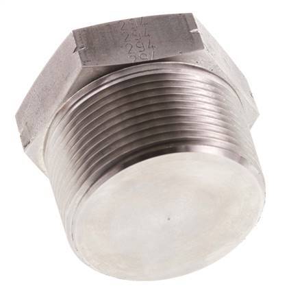 1 1/2'' NPT Buitendraad RVS Plug met Buitenzeskant 70 Bar